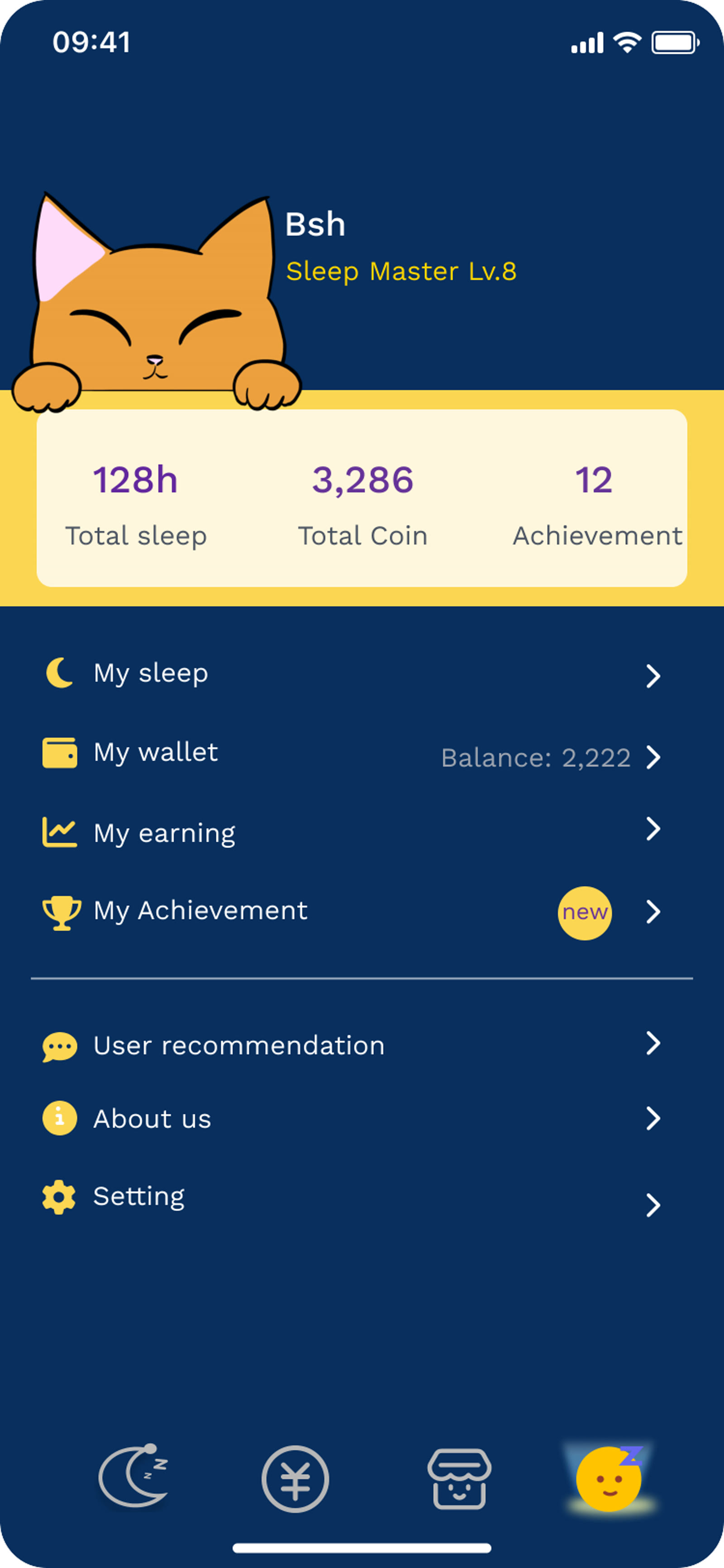 Profile screen